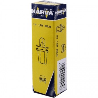 Лампа NARVA PLASTIC BASE LAMPS T5W B8.5d 12V 1.2W
