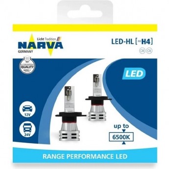 Лампа NARVA RANGE PERFORMANCE LED H4 12/24V 24W P43t-38 2 шт.