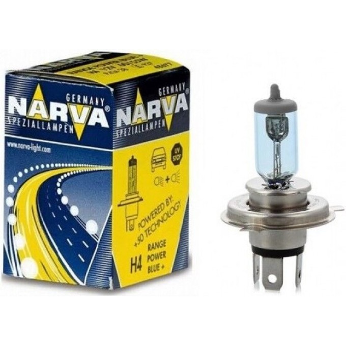 Лампа NARVA RANGE POWER 50+ H4 60/55W 12V P43T 117420544