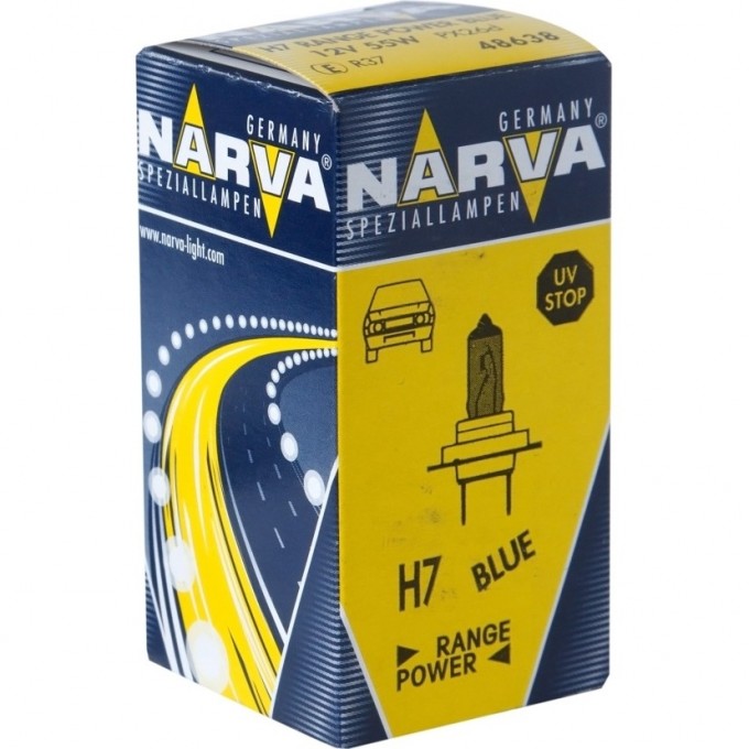 Лампа NARVA RANGE POWER BLUE+ H7 55 12V PX26d 35034626