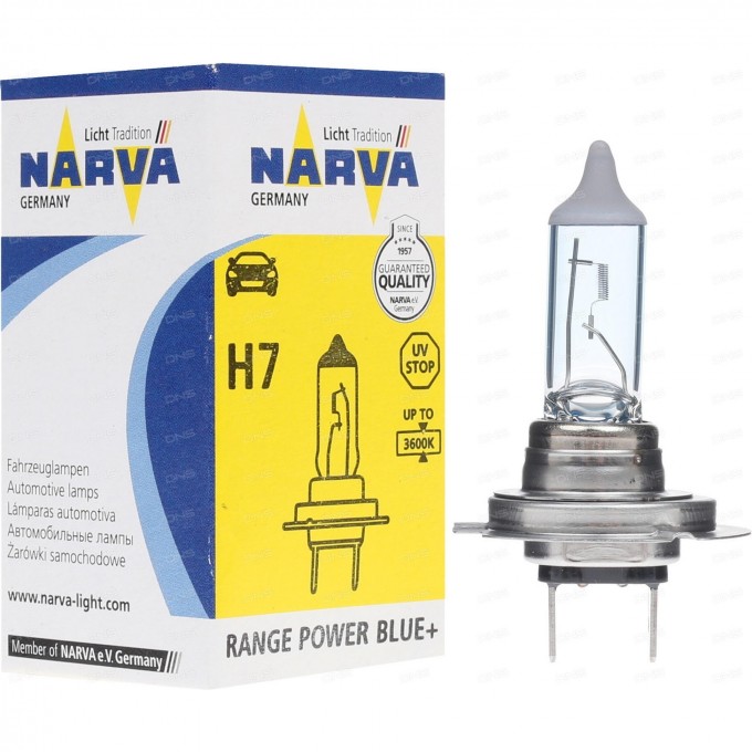 Лампа NARVA RANGE POWER BLUE+ H7 55W PX26d 12V 47126307