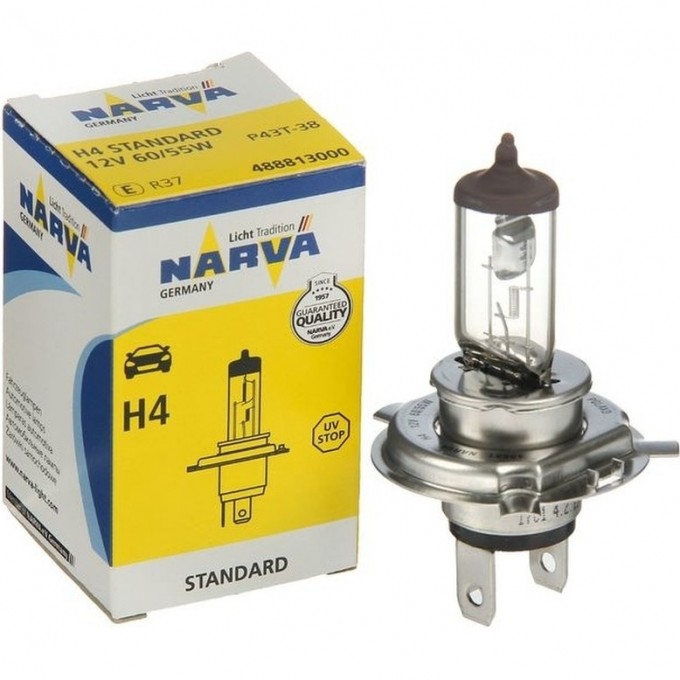 Лампа NARVA RANGE POWER WHITE H4 12V 60/55W P43t 74387182