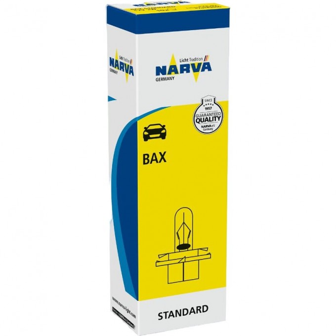 Лампа NARVA STANDARD 2W 12V BX8.4D светло-зеленый патрон 10 шт. 72488475