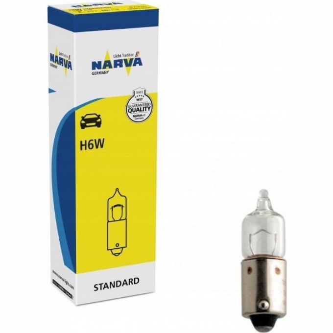 Лампа NARVA STANDARD H6W BAX9s 12V 6W 10шт. 61897252